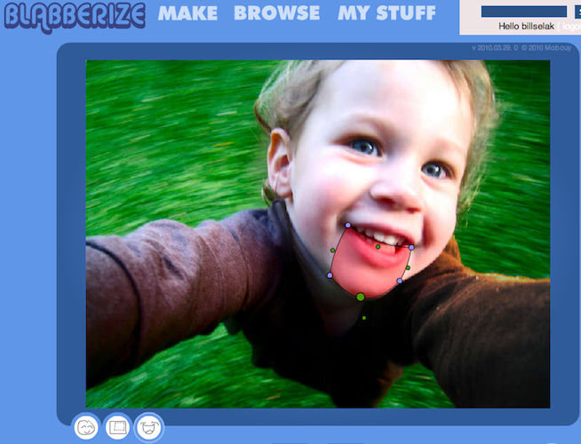 screenshot of Blabberize app