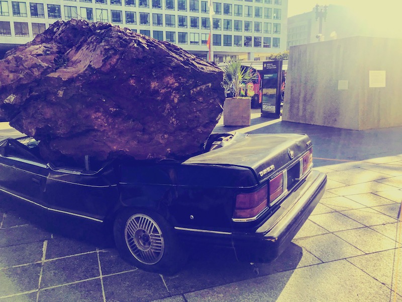 Boulder crusing car from Hirshhorn Museum