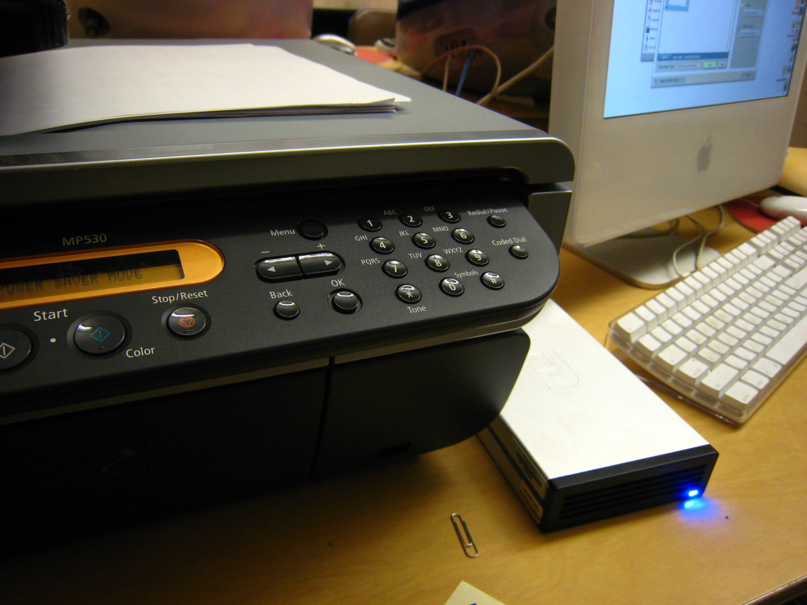 mp530 scanner external hard drive iMac