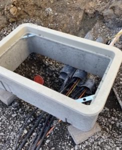 concrete vault for accessing underground cables